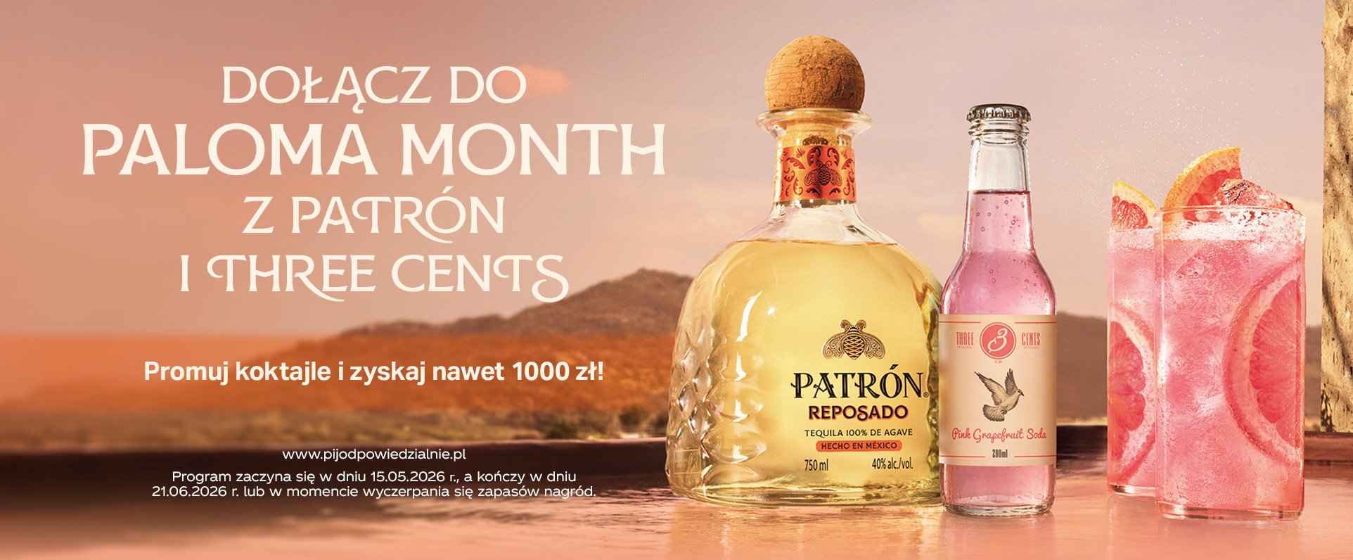 PATRÓN & THREE CENTS PALOMA MONTH 2026